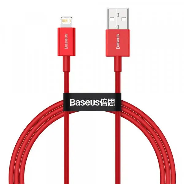 BASEUS Cablu Date si Incarcare USB-A - Lightning Baseus Superior Series, 20W, 1m, Rosu CALYS-A09