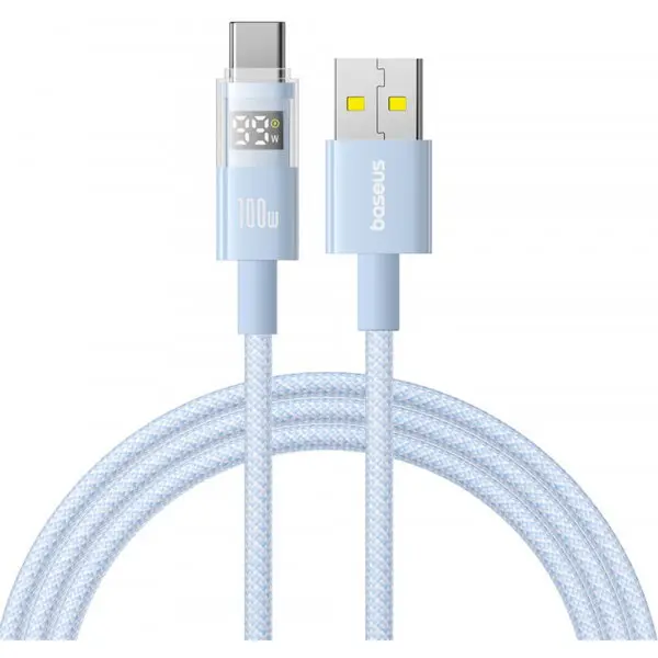 BASEUS Cablu Date si Incarcare USB-A - USB-C Baseus Display 2, 100W, 1m, Albastru P10382701311-00