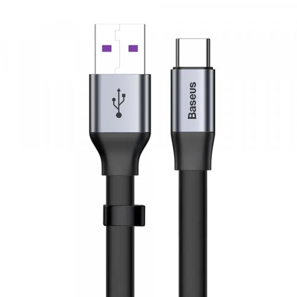 BASEUS Cablu Date si Incarcare USB-A - USB-C Baseus Simple, 40W, 0.23m, Gri CATMBJ-BG1