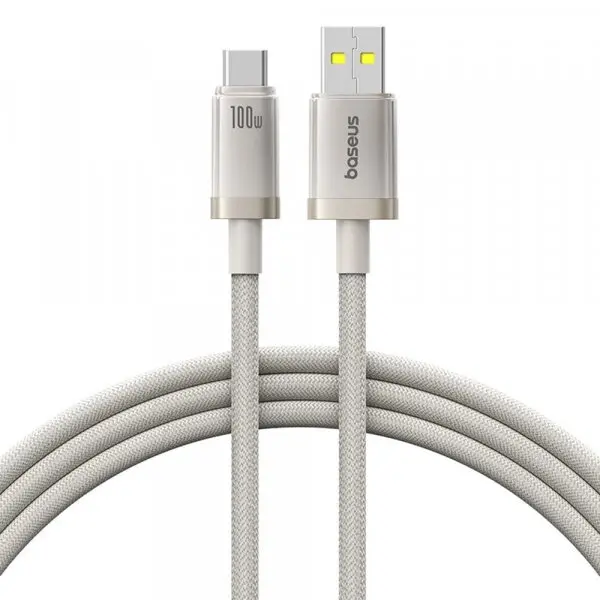 BASEUS Cablu Date si Incarcare USB-A - USB-C Baseus Titanium, 100W, 1m, Argintiu P10378102G21-00
