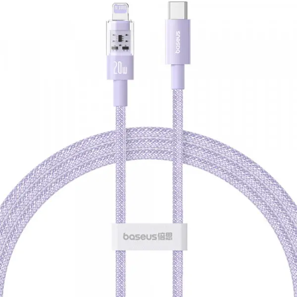 BASEUS Cablu Date si Incarcare USB-C - Lightning Baseus Gem, 20W, 2m, Mov P10373001511-01