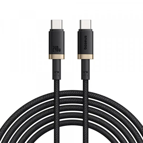 BASEUS Cablu Date si Incarcare USB-C - USB-C Baseus Dura, 240W, 1m, Auriu Negru P10377803U03-00