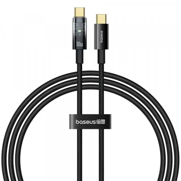 BASEUS Cablu Date si Incarcare USB-C - USB-C Baseus Explorer, 100W, 1m, Negru P10319703111-00