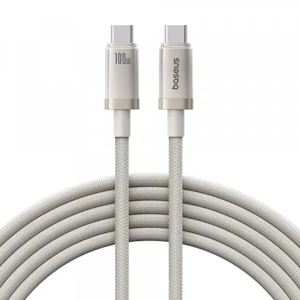 BASEUS Cablu Date si Incarcare USB-C - USB-C Baseus Titanium, 100W, 2m, Argintiu P10378100G21-01