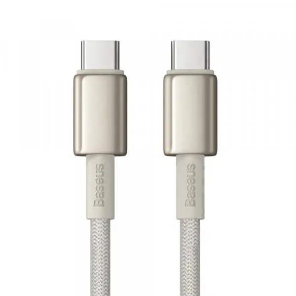 BASEUS Cablu Date si Incarcare USB-C - USB-C Baseus Tungsten Gold, 100W, 2m, Auriu P10319800G21-01