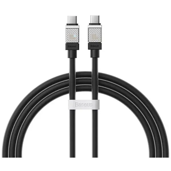 BASEUS Cablu de date Baseus CoolPlay CAKW000201, USB-C - USB-C, 1m, Black