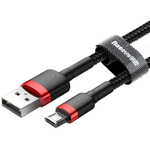 BASEUS Cablu de date, Baseus, Tip USB/Micro USB, 3m, Negru/Rosu