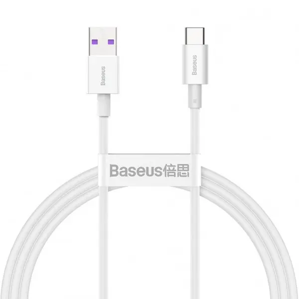 BASEUS Cablu Incarcare Baseus, Superior Series CATYS-02, USB la USB Type-C, 1m, 66W, Alb