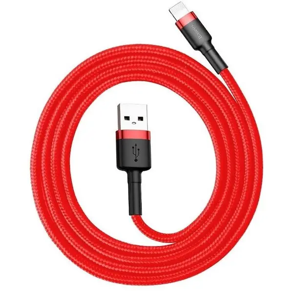 BASEUS Cablu pentru incarcare si transfer de date Baseus Cafule USB/Lightning 2m Rosu