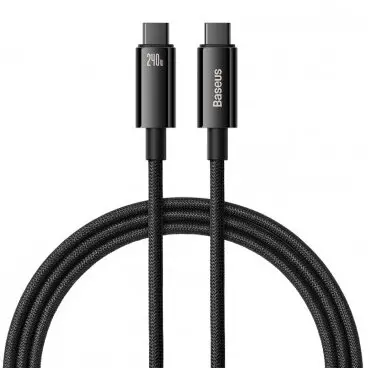 BASEUS Cablu Tungsten Baseus Usb-C La Usb-C, Power Delivery 240w, Fast Charging, Lungime 1m, Negru
