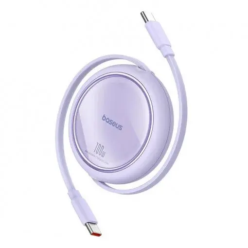 BASEUS Cablu USB Baseus Free2Pull Mini USB-C la USB-C de 60 W, 1 m (violet)