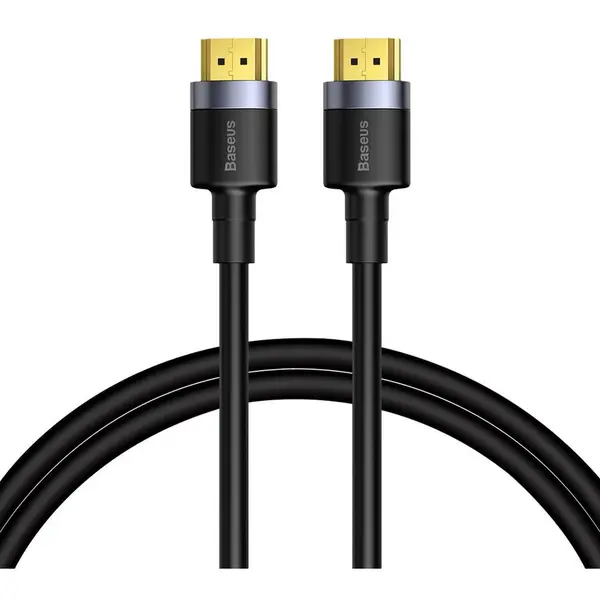 BASEUS CABLU video Baseus Cafule, HDMI (T) la HDMI (T), rezolutie maxima 4K UHD (3840 x 2160) la 60 Hz, conectori auriti, 2m, negru CADKLF-F01