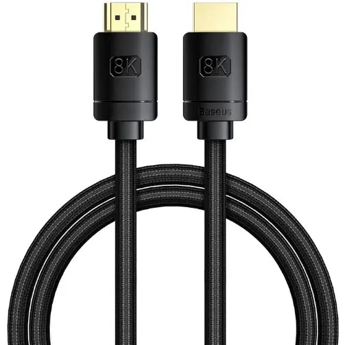BASEUS CABLU video Baseus High Definition, HDMI(T) la HDMI(T), versiunea 2.1, rezolutie maxima 8K UHD (7680 x 4320) la 60 Hz, conectori auriti, 3m, negru CAKGQ-L01 - 6953156204171