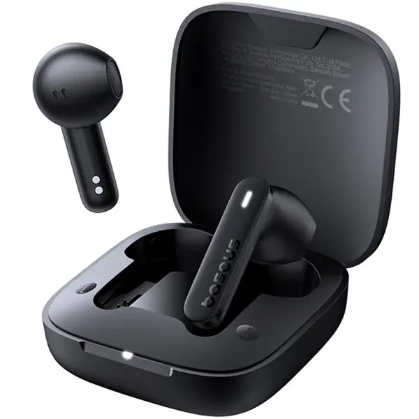 BASEUS Casti Baseus A00061900113-01, Bowie E16, pt smartphone, wireless TWS, bluetooth 5.3, durata baterie 6 ore, microfon pe casca, incarcare prin cablu USB Type-C, Negru