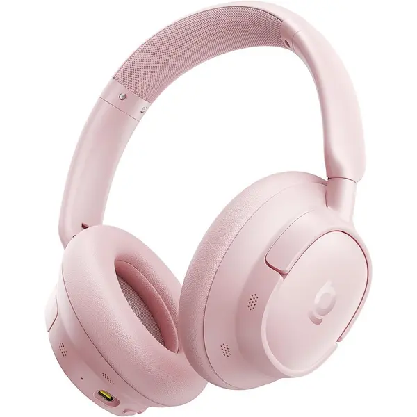 BASEUS Casti Over-Ear Baseus Bass BH1 NC Adaptive Active Noise Cancelling, SuperBass 2.0, LDAC Hi-Res Sound, Bluetooth 6.0, Autonomie 80 de ore, Roz