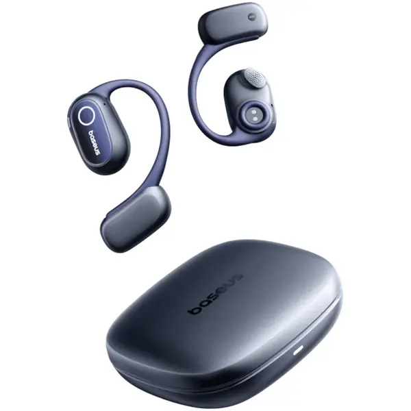 BASEUS Casti True Wireless Baseus Bowie MF1 Open-Ear, Autonomie 60 de ore, IPX4, Bluetooth 5.4, Negru