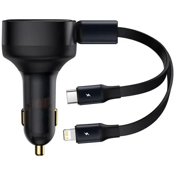 BASEUS Incarcator auto 12V BASEUS, 30W, 3.4A, Enjoyment + cablu 2in1 (CGTX000001)