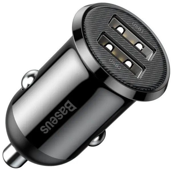 BASEUS Incarcator auto Baseus Pro 2x USB 4.8A, negru