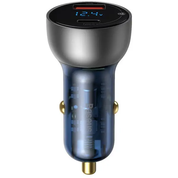 BASEUS Incarcator auto, Baseus, USB + USB-C, 5 A, 65 W, Multicolor