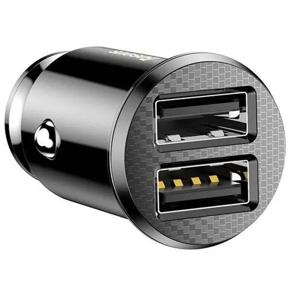 BASEUS Incarcator autob Baseusb, 2 x USB, 5 V, 3.1 A, Negru