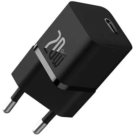 BASEUS Incarcator GaN, Type-C, 20W + Cablu Type-C la Type-C, 100W, 1m - Baseus (P10110900113-00) - Cluster Black