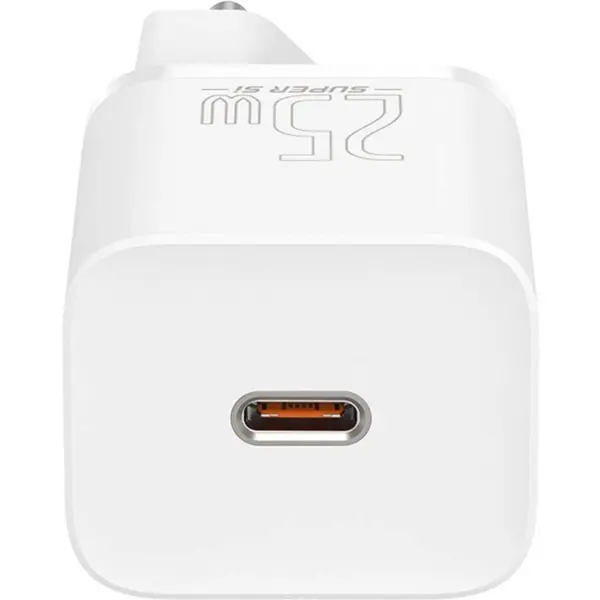 BASEUS Incarcator retea Baseus CCSP020102, Super Si 1C fast charger, 1xUSB Type-C, 25W, PD, Quick Charge, Alb