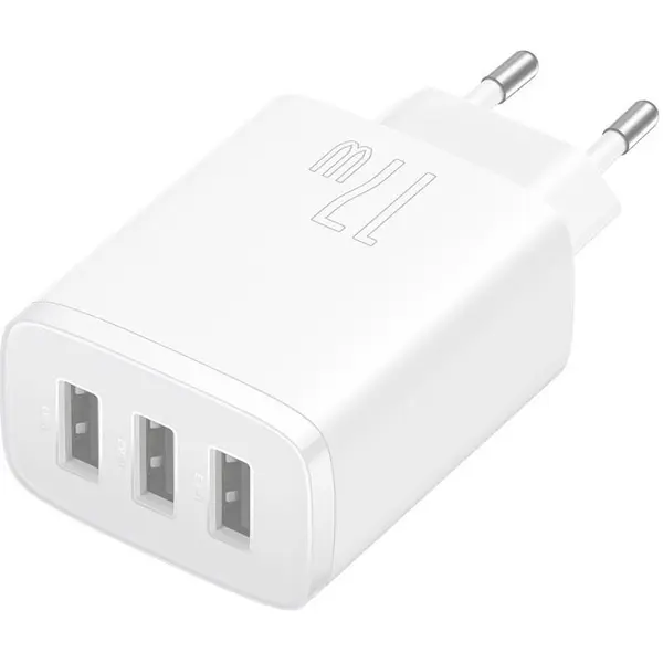 BASEUS Incarcator Retea Baseus CCXJ020102, 3x USB-A, 17W, Alb