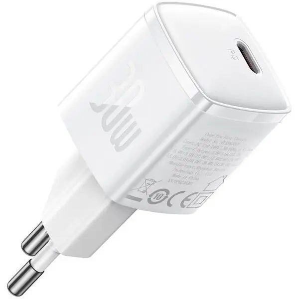 BASEUS INCARCATOR retea Baseus Cube Pro, Quick Charge 30W, 1 x USB Type-C 5V-3A, Alb CCXF000302