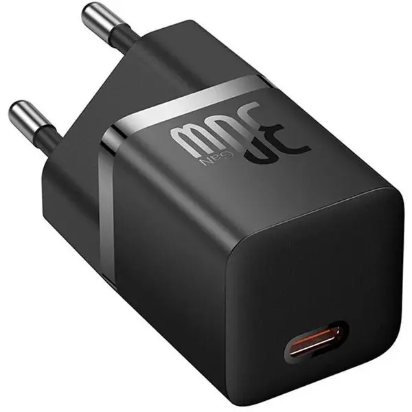 BASEUS Incarcator retea Baseus GaN Mini 1C, 30W, 3A, 1 x USB-C, Negru