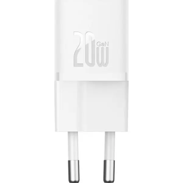 BASEUS INCARCATOR retea Baseus, GaN5 Fast Charger mini 20W, 1 x USB Type-C 5V/3A, alb