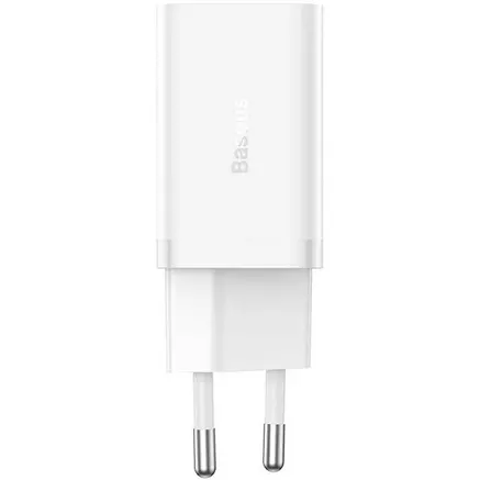 BASEUS Incarcator retea Baseus GaN5 Pro, Quick Charge 40W, 2 x USB Type-C, alb