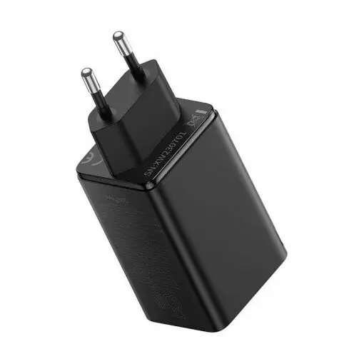 BASEUS INCARCATOR RETEA Baseus GaN6 Pro, Quick Charge 65W, 2 x USB Type-C Output 5V/3A, 2 x USB, Include cablu USB Type-C la USB Type-C de 100W, Negru