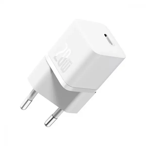 BASEUS Incarcator retea Baseus P10162503213-00, 1x USB-C, Quick Charge 20 W, GaN, White