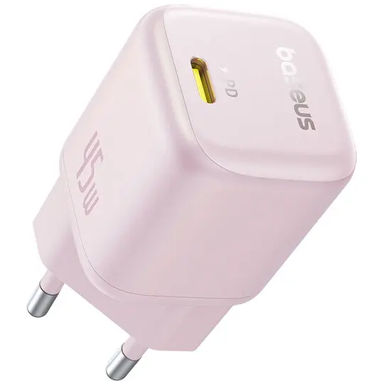 BASEUS Incarcator retea Baseus PicoGo, 45W, USB-C, Fast Charger Roz