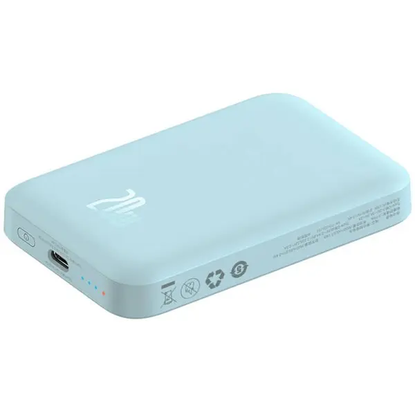 BASEUS Mini PowerBank magnetic, Baseus 6000 mAh, 20W, Albastru