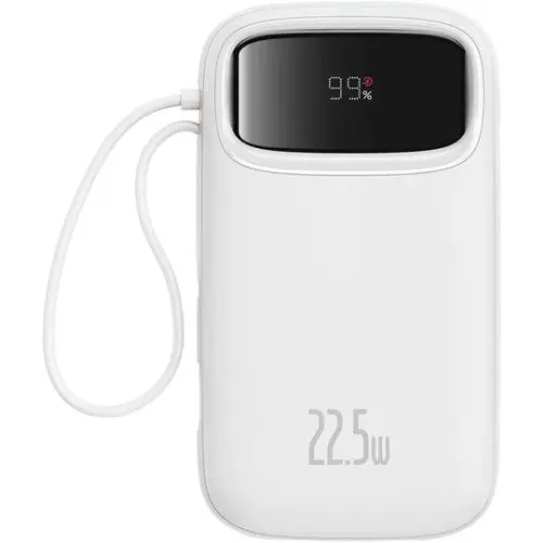 BASEUS POWER BANK Baseus Qpow2, 20000mAh, 22.5W, 1 x USB; 1 x USB Type-C, 1 x Lightning, total 3A, include cablu USB Type-C 0.3m, alb, P10055002223-00 - 6932172636319