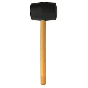 Basic Ciocan din cauciuc Basic 241163, maner lemn rotund 225g, negru