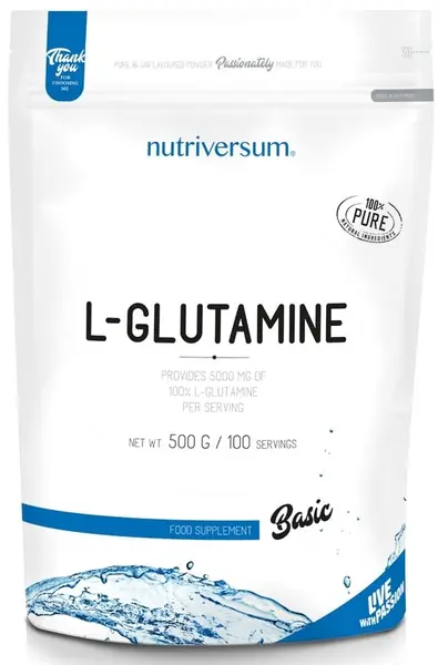 Basic L-Glutamine, fără gust, 500 g, Nutriversum