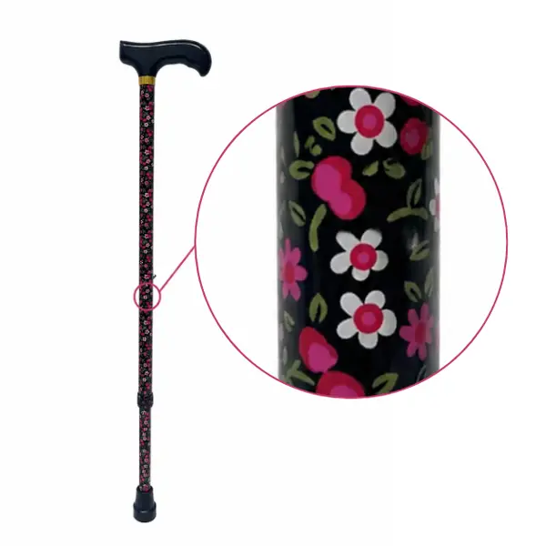 Baston reglabil din aluminiu, Floral Roz, JL920L
