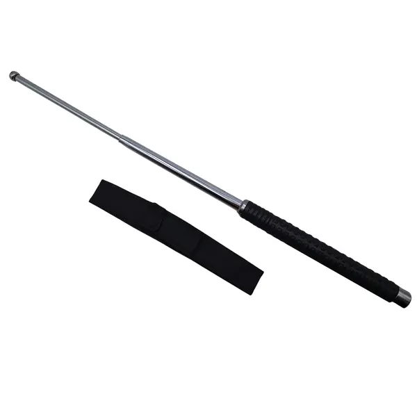 Baston telescopic DEPOX , Silver Siege, otel inoxidabil, 64 cm, 3 sectiuni, argintiu, husa inclusa