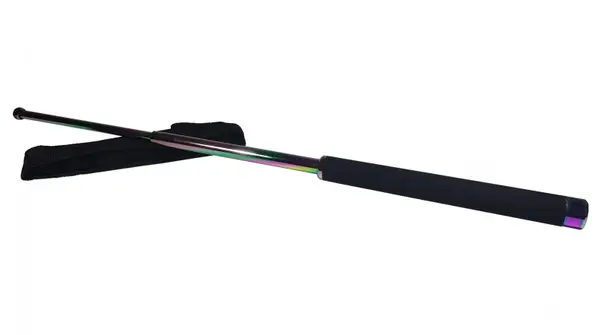 Baston telescopic, otel inoxidabil, 3 segmente, 65 cm, rainbow