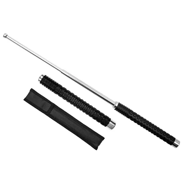 Baston telescopic pliabil, DEPOX , 65 cm, maner antiderapant, husa inclusa, argintiu