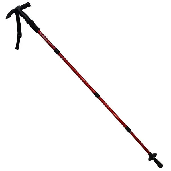 Baston trekking extensibil DEPOX , Ol Helper, aluminiu, lampa LED, 110 cm, rosu
