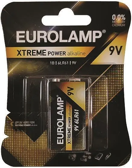 Baterie alcalină EUROLAMP - EXTREME Power, D, 6LR61, 9V, 1 buc.