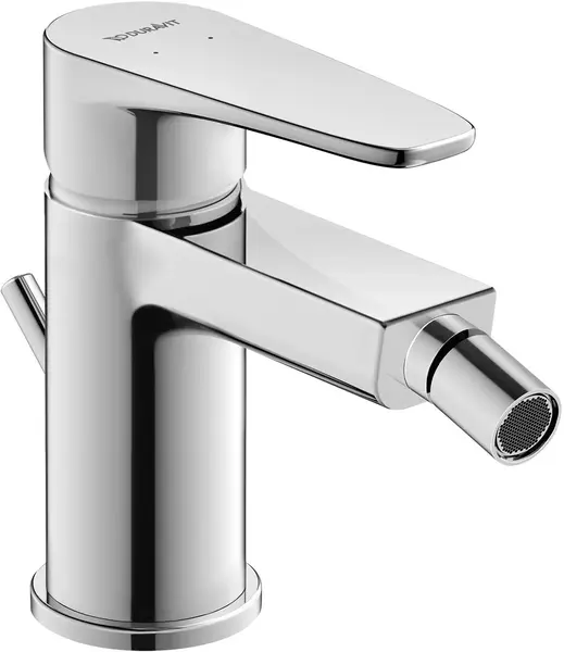 Baterie bideu Duravit A.1 A12400011010, marime S, cartus ceramic, 128 mm, set evacuare cu tija, ventil, Crom