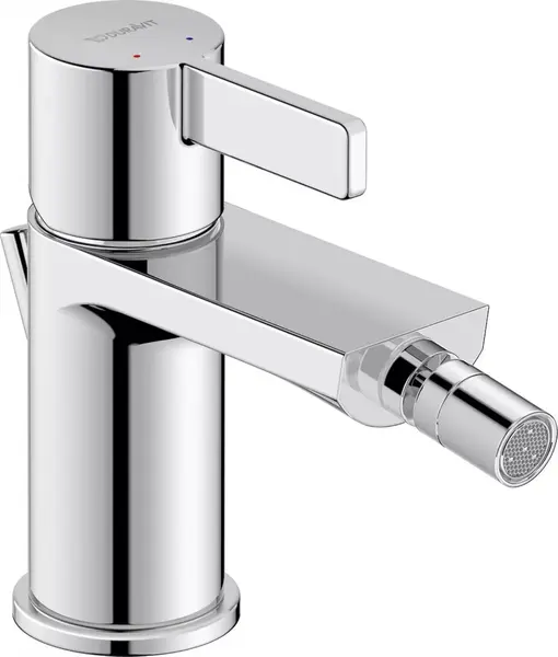 Baterie bideu Duravit D-Neo DE2400001010, marime S, cartus ceramic, 135 mm, set evacuare cu tija, ventil, Crom