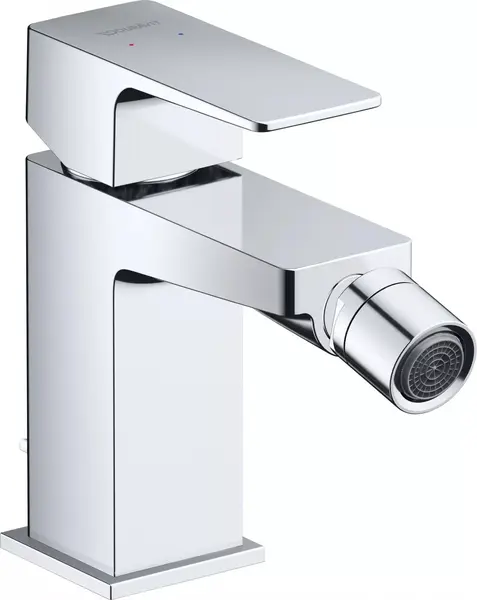 Baterie bideu Duravit Manhattan MH2400001010, marime S, cartus ceramic, 138 mm, set evacuare cu tija, ventil, Crom lucios