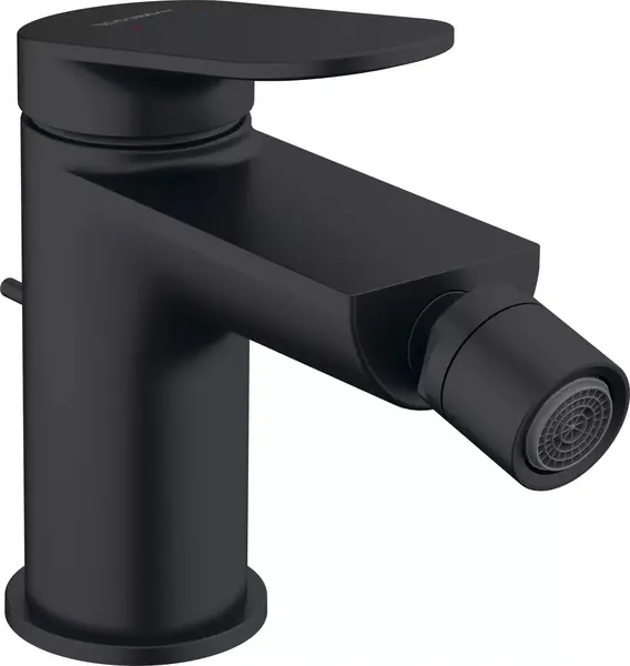 Baterie bideu Duravit Wave WA2400001046, marime S, cartus ceramic, 137 mm, set evacuare cu tija, ventil, Negru mat