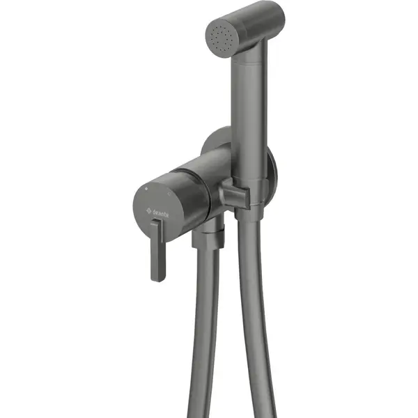 Baterie bideu incastrata cu para de dus culoare titan Deante Silia