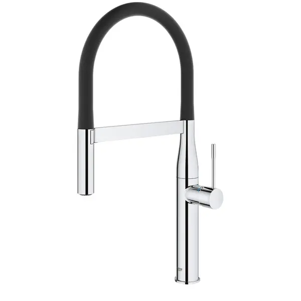 Baterie bucatarie cu pipa flexibila Grohe Essence, cartus ceramic, furtun interschimbabil, pulverizare profesionala, Crom